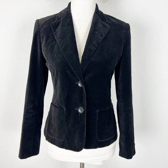 Vintage Rafaella Black Velvet Blazer Jacket Fall Career Size 4 Petite Women's - Picture 1 of 3